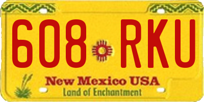 NM license plate 608RKU
