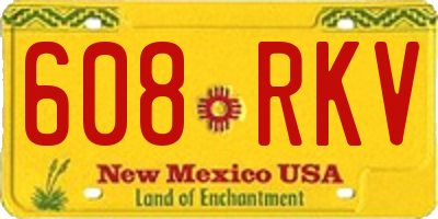 NM license plate 608RKV