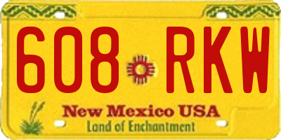NM license plate 608RKW