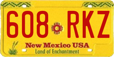 NM license plate 608RKZ