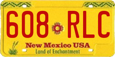 NM license plate 608RLC