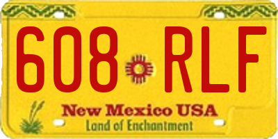 NM license plate 608RLF