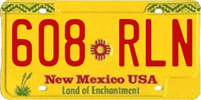 NM license plate 608RLN