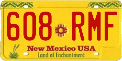 NM license plate 608RMF