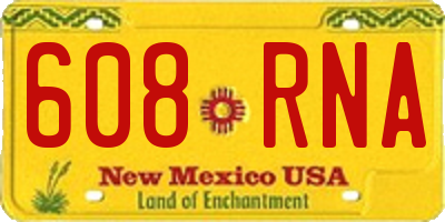 NM license plate 608RNA