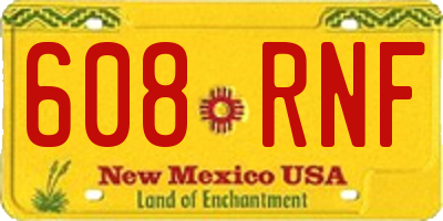 NM license plate 608RNF