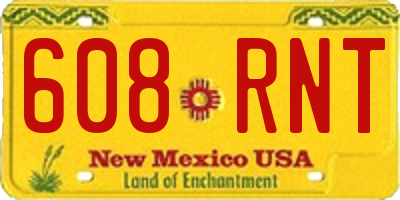 NM license plate 608RNT