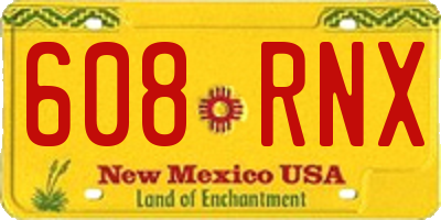 NM license plate 608RNX