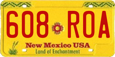 NM license plate 608ROA