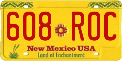 NM license plate 608ROC