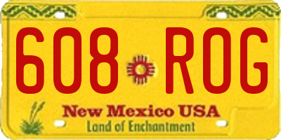 NM license plate 608ROG