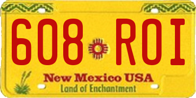 NM license plate 608ROI