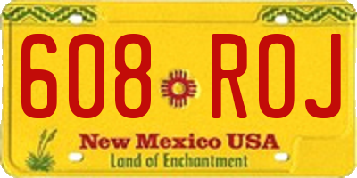 NM license plate 608ROJ