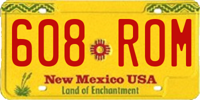 NM license plate 608ROM