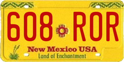 NM license plate 608ROR