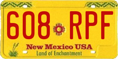 NM license plate 608RPF