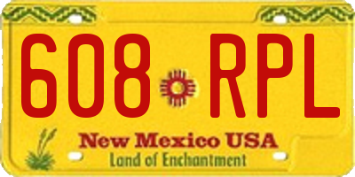 NM license plate 608RPL