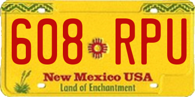 NM license plate 608RPU