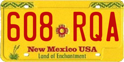 NM license plate 608RQA