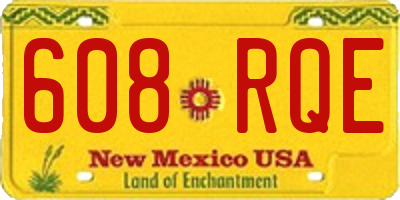 NM license plate 608RQE
