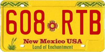 NM license plate 608RTB
