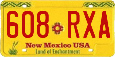 NM license plate 608RXA