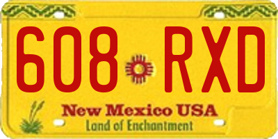 NM license plate 608RXD