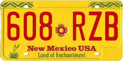 NM license plate 608RZB