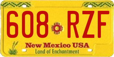 NM license plate 608RZF