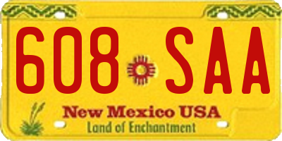 NM license plate 608SAA