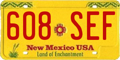NM license plate 608SEF