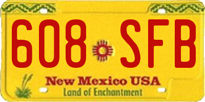 NM license plate 608SFB
