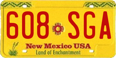 NM license plate 608SGA