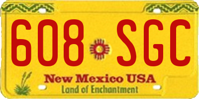 NM license plate 608SGC