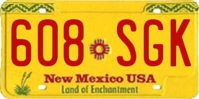 NM license plate 608SGK