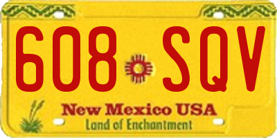 NM license plate 608SQV