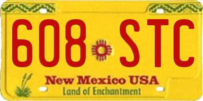 NM license plate 608STC