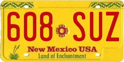 NM license plate 608SUZ