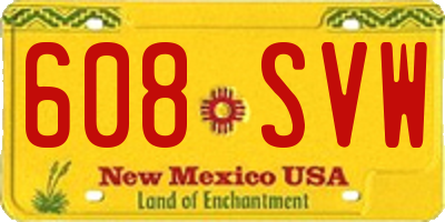 NM license plate 608SVW