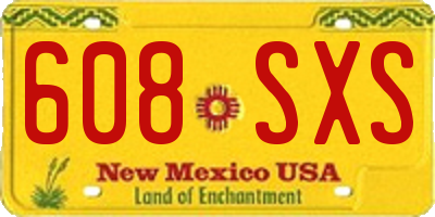 NM license plate 608SXS