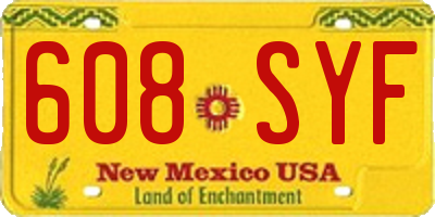 NM license plate 608SYF