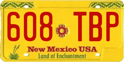 NM license plate 608TBP