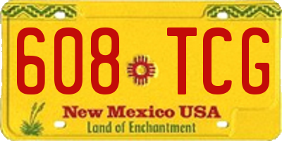 NM license plate 608TCG
