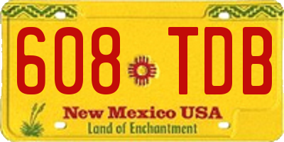 NM license plate 608TDB