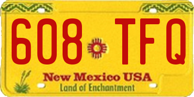 NM license plate 608TFQ