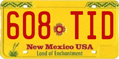 NM license plate 608TID