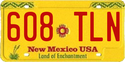 NM license plate 608TLN