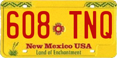 NM license plate 608TNQ