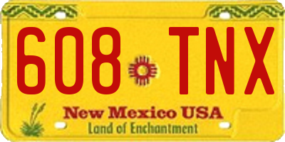 NM license plate 608TNX