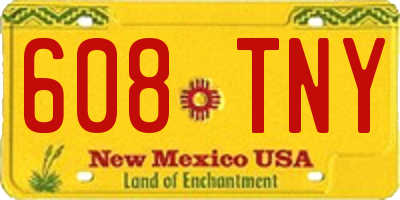 NM license plate 608TNY